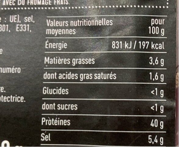 Viande Des Grisons - Nutrition facts - fr