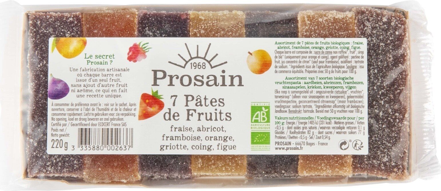 7 pâtes de fruits assorties - Product - fr