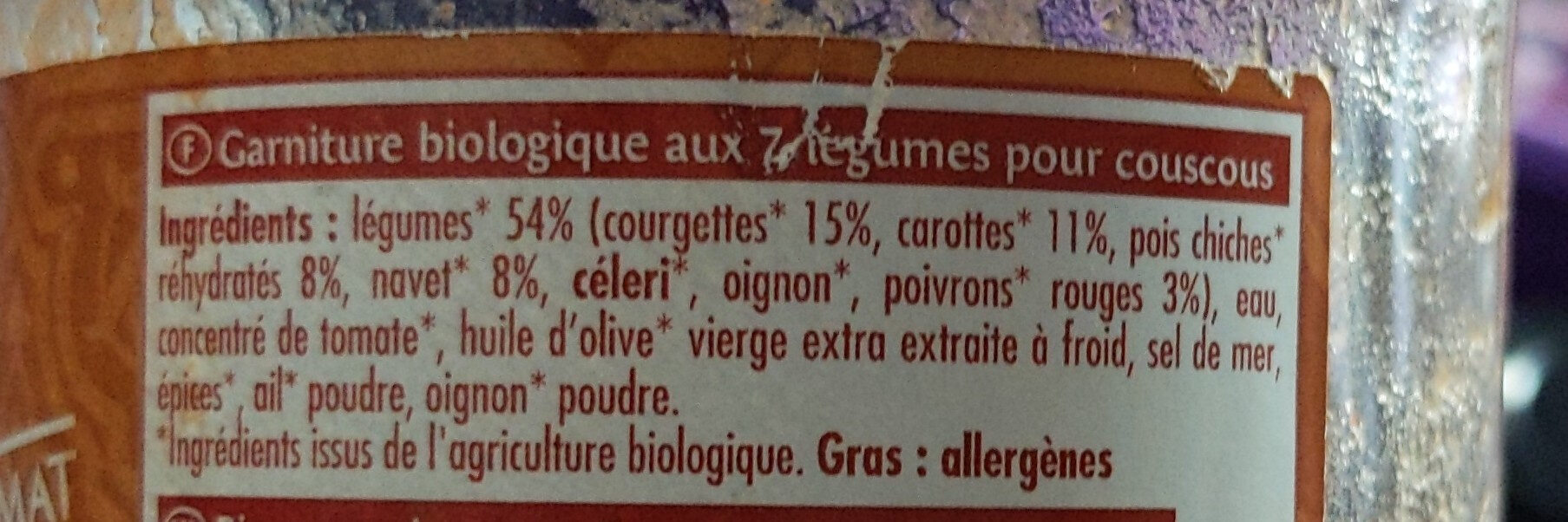Couscous aux 7 légumes - Ingrédients