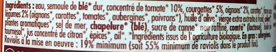 Raviolis légumes sauce Toscane - Zutaten - fr