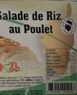 Salade de riz au poulet - Voedingswaarden - fr