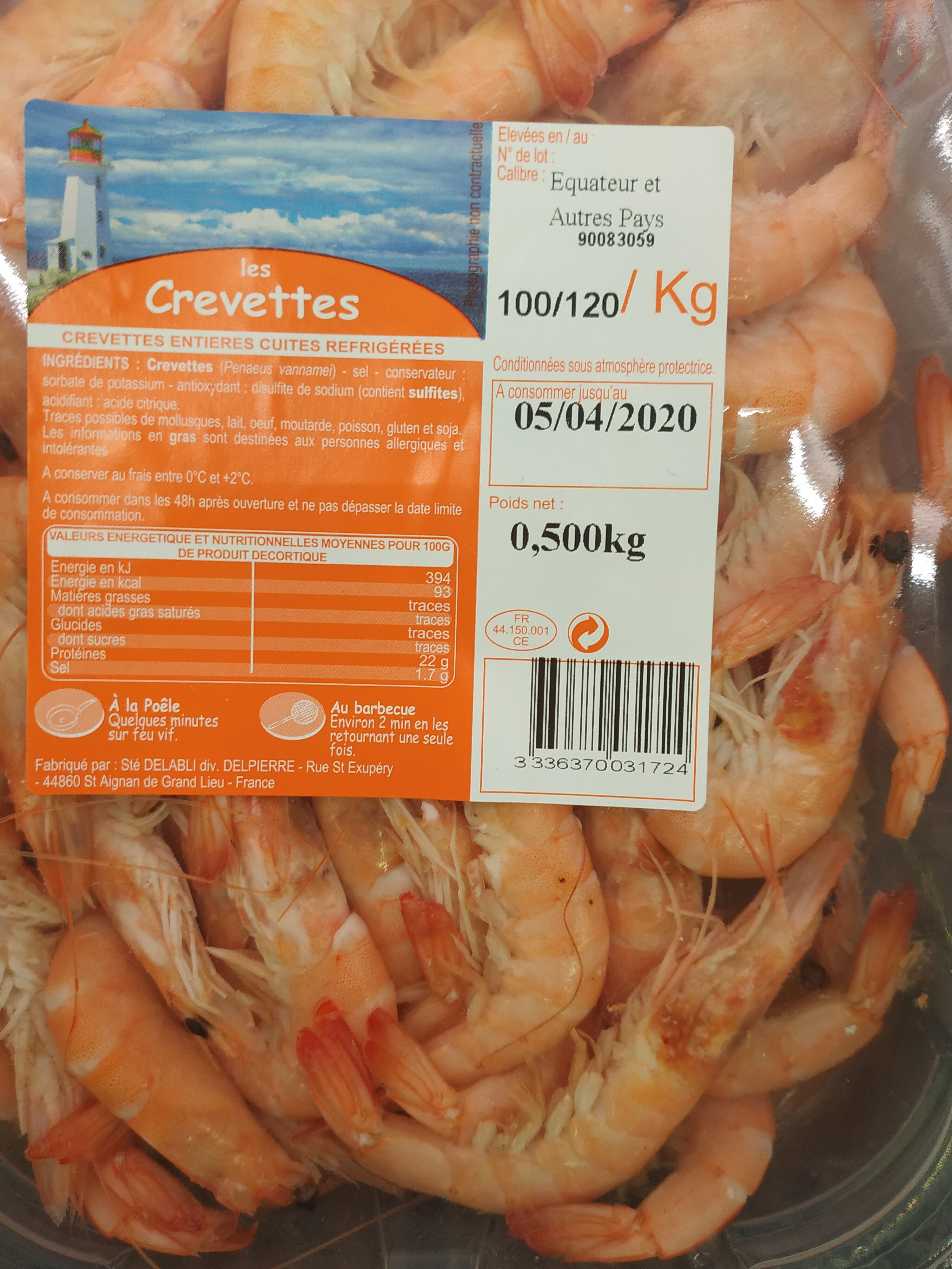 Les Crevettes Entières-cuites - Produit