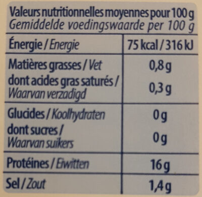 Crevettes Décortiquées - حقائق غذائية - fr