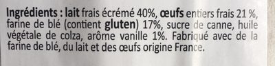 8 CREPES MOELLEUSES VANILLE - Ingredients - fr