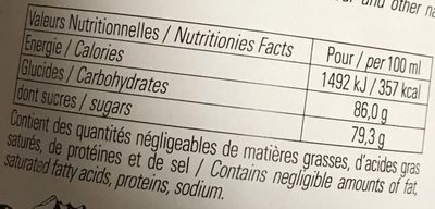 Sirop De Mûre - Nutrition facts - fr