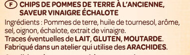 Chips A l'Ancienne, saveur vinaigre échalote - Ingrediënten - fr