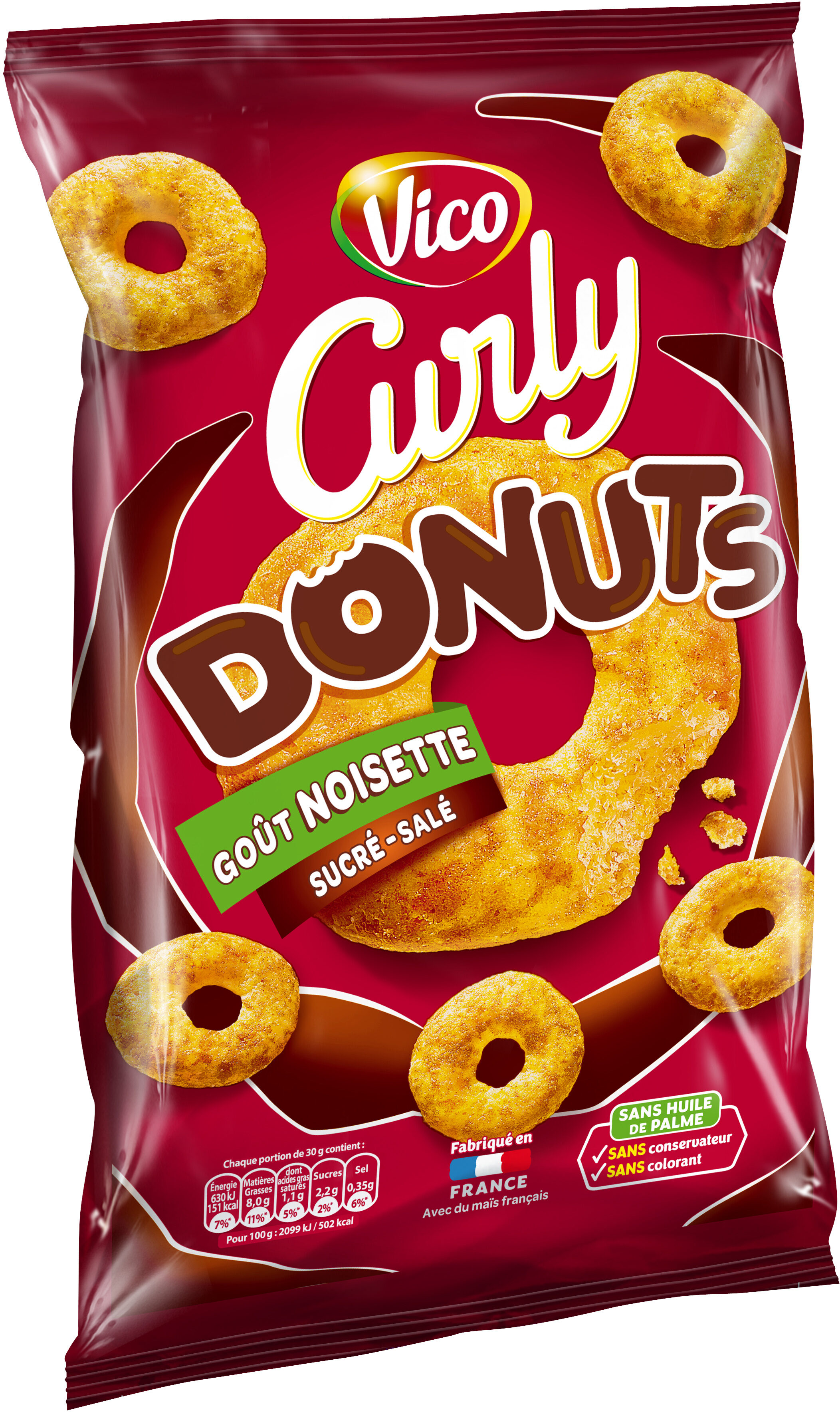 Curly Donuts Gout Noisette 100 G Ean Biscuits Aperitifs Souffles A Base De Mais