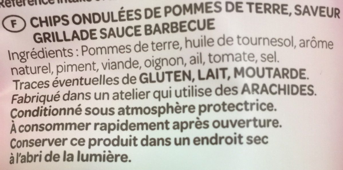 Chips saveur grillade sauce barbecue - Ingredients - fr