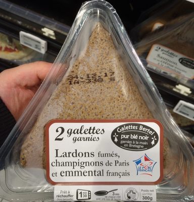 Galettes garnies Lardons fumés, champignons de Paris et emmental français - Produkt - fr