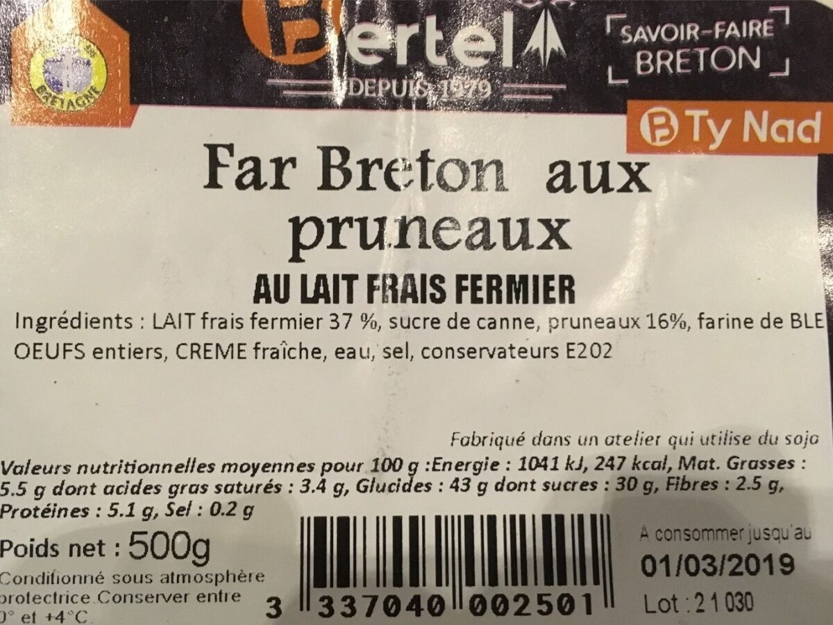 Far breton aux pruneaux - Produit