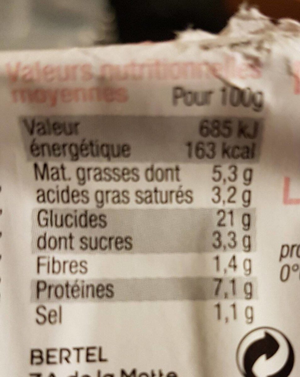 2 galettes pur blé noir saumon crème française à la ciboulette - Nutrition facts - fr