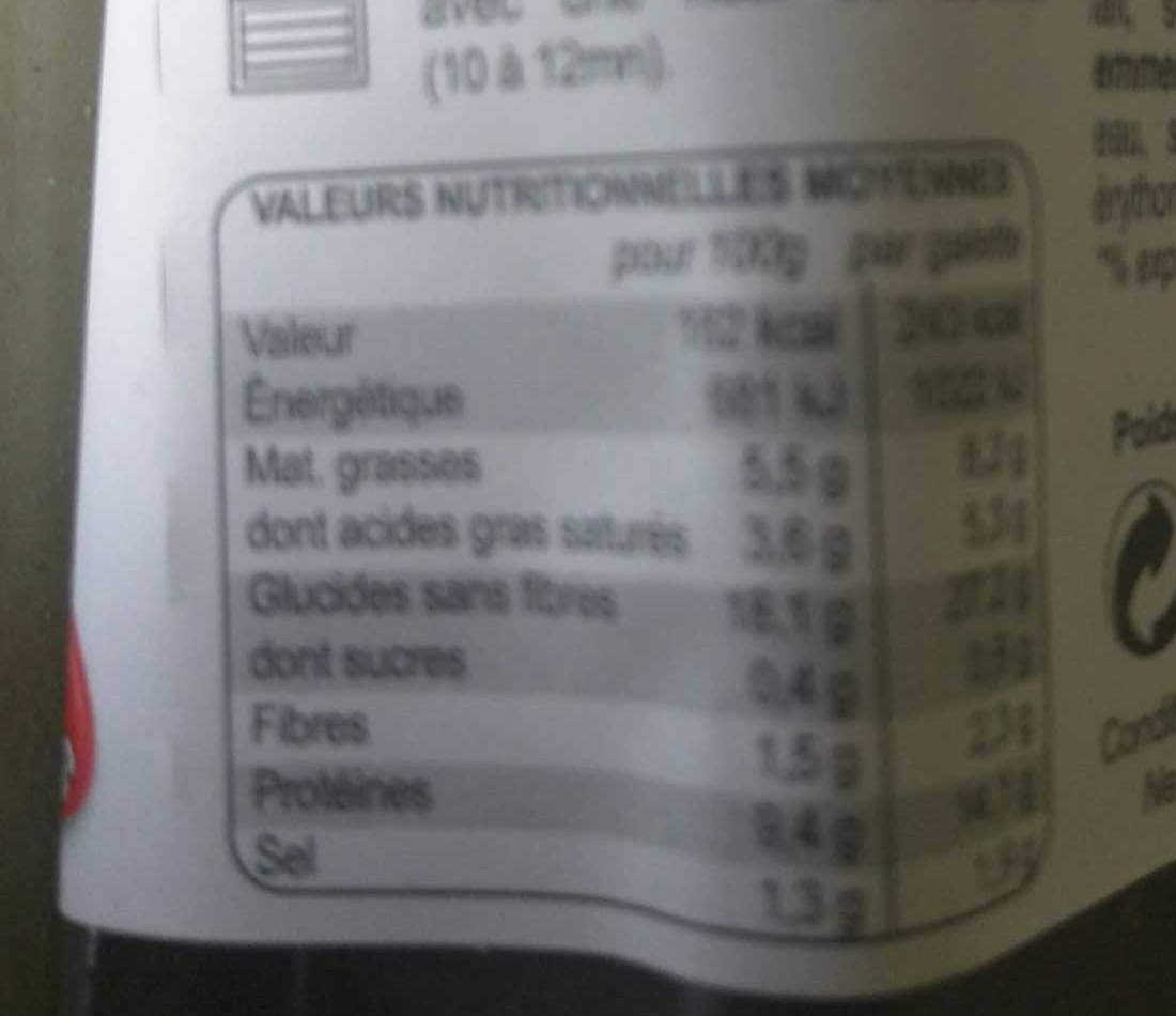 La complète - Galette pur blé noir - Nutrition facts - fr