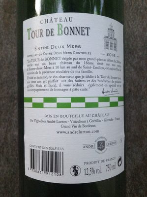 Chateau Tour de Bonnet - Ingrédients