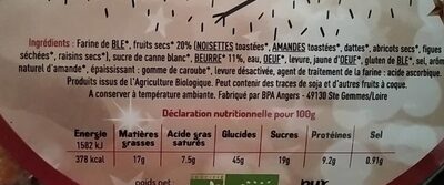 Brioche de Noël - Nutrition facts - fr