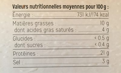 Saumon atlantique d'ecosse fumé - Nutrition facts - fr