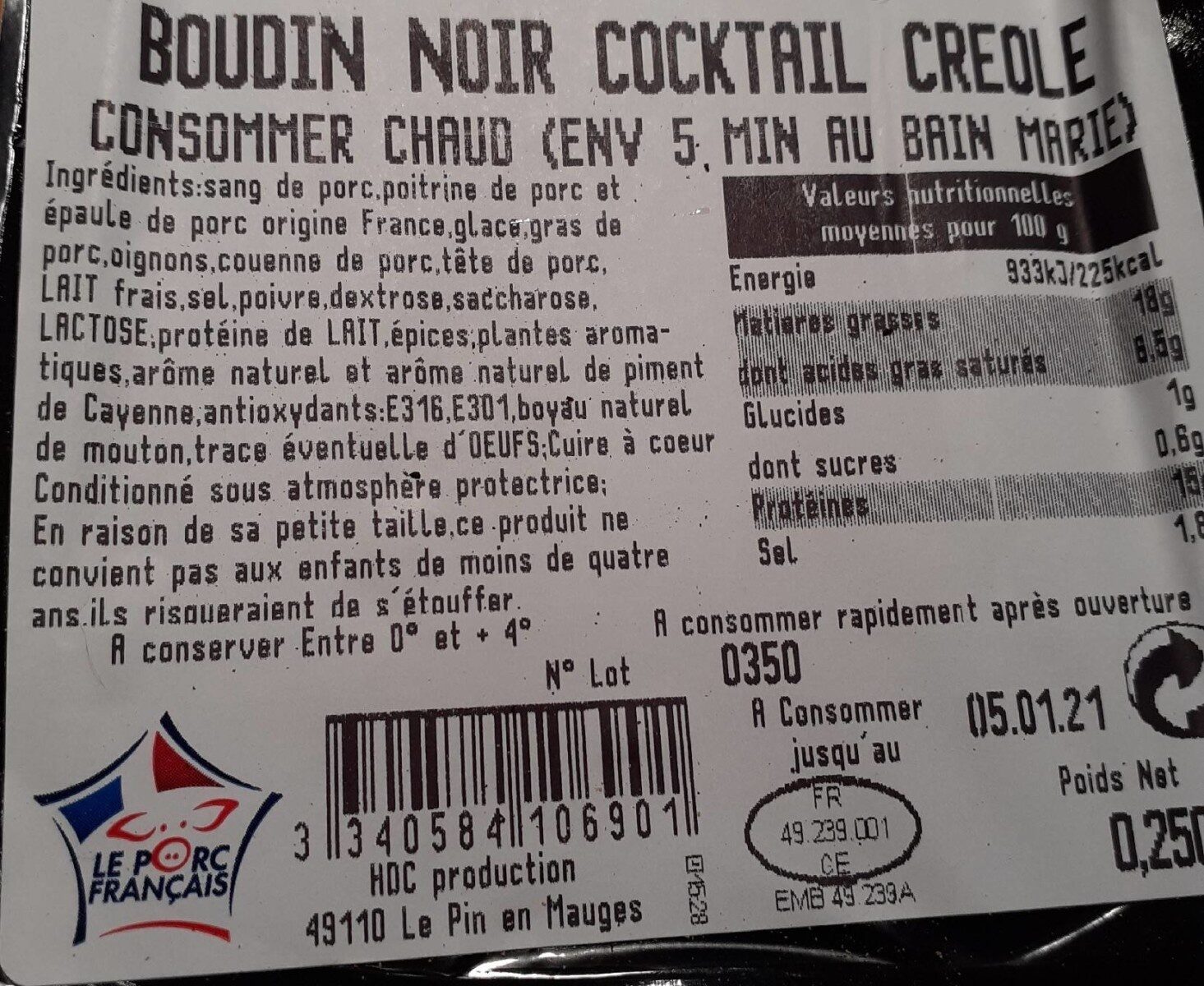 Boudin noir cocktail créole - Producto - fr
