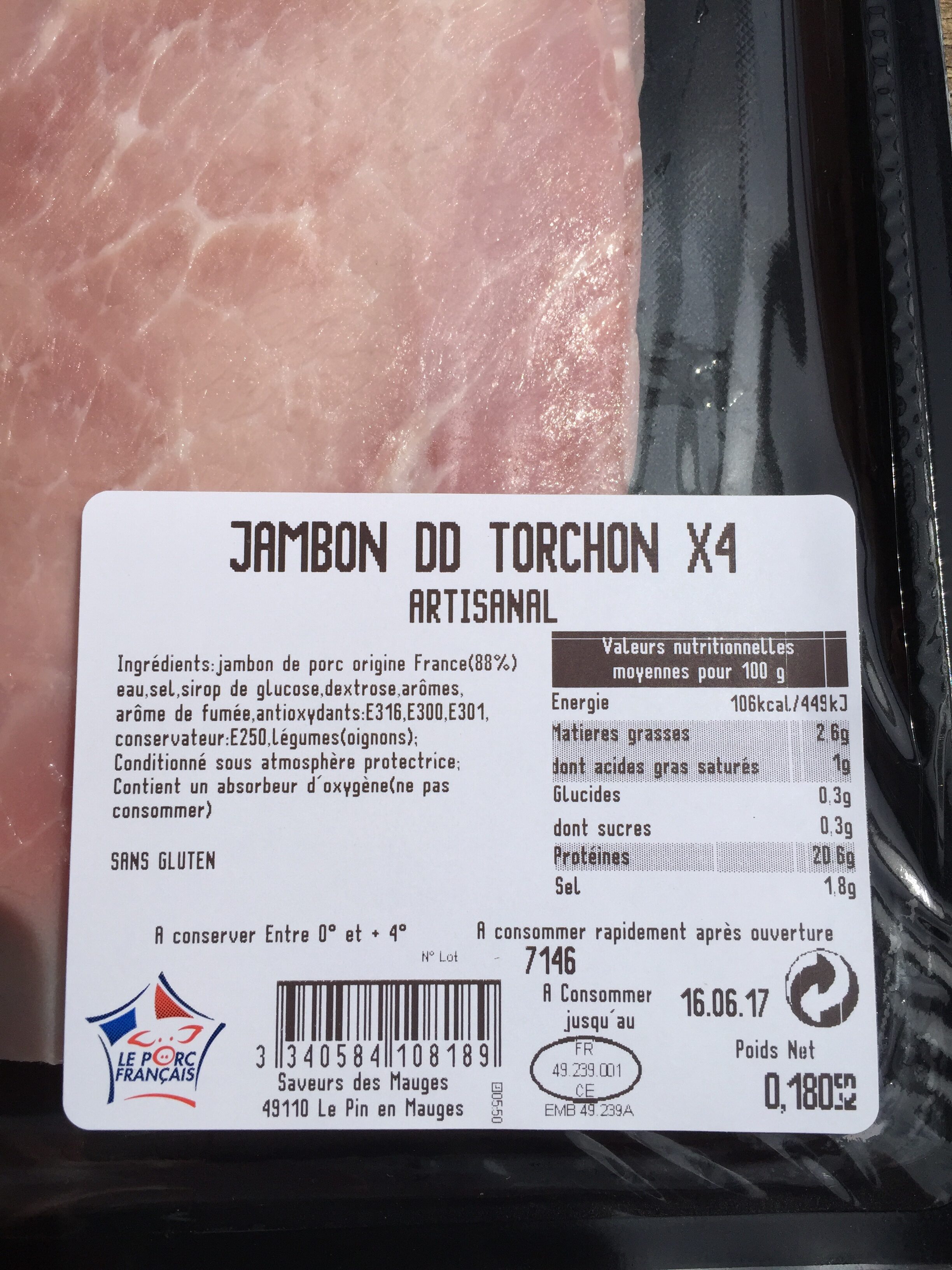 Jambon au torchon decouenne et degraisse - Producto - fr