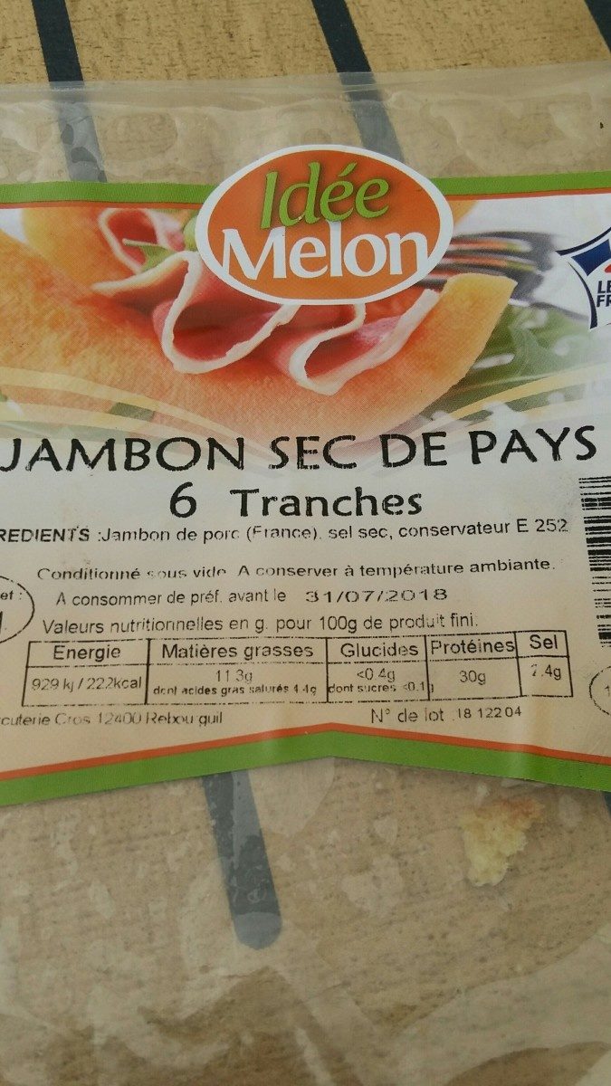 Jambon sec de pays - Ingredients - fr