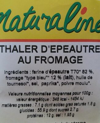 Thalers epeautre fromage - Nutrition facts - fr