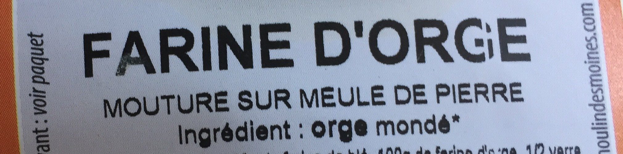 Farine d'Orge - Ingredients - fr