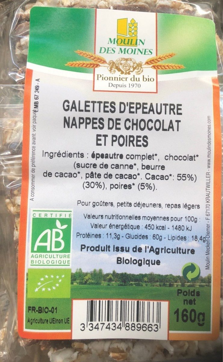 Galette d'épautre chocolat et poire - Product - fr