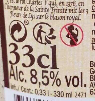 Abbaye du Lys - Recycling instructions and/or packaging information - fr