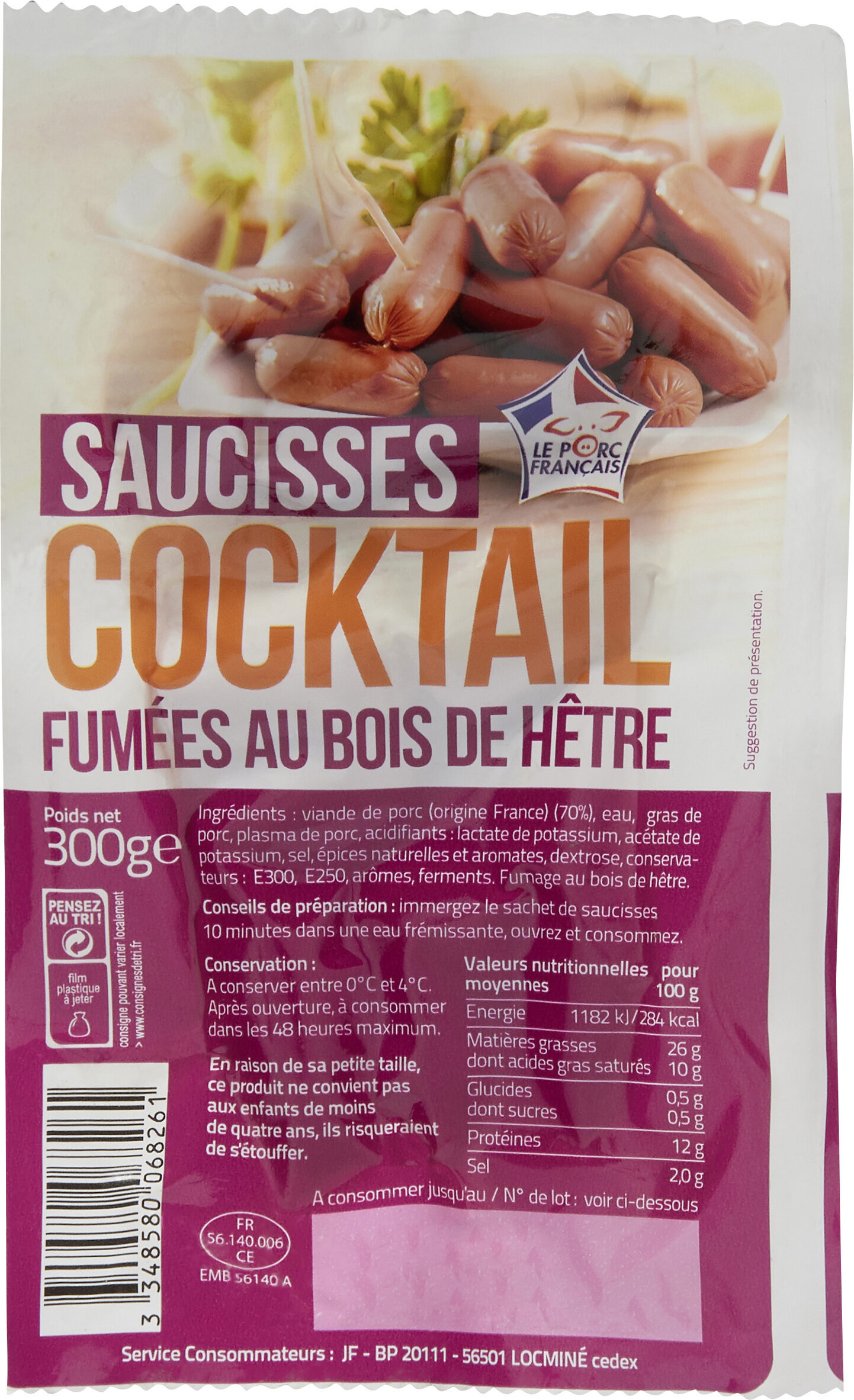 Saucisses cocktail fumées au bois de hêtre - Prodotto - fr