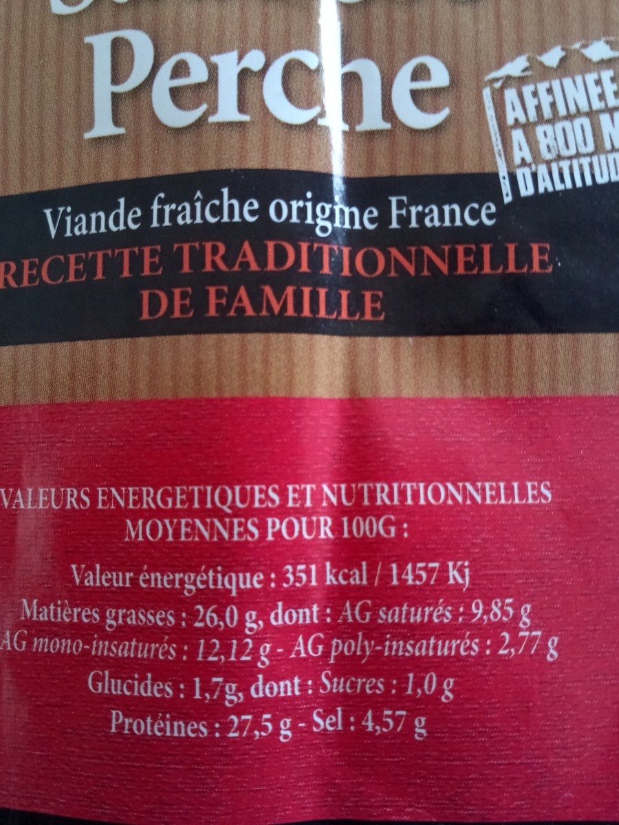 Saucisse sèche - Ingredients - fr