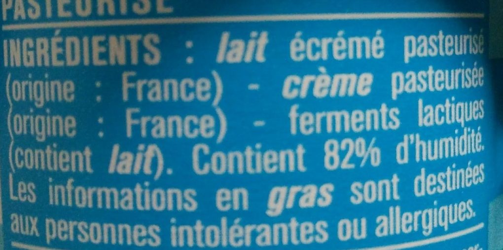 Fromage Blanc Nature 3% - Ingredients - fr