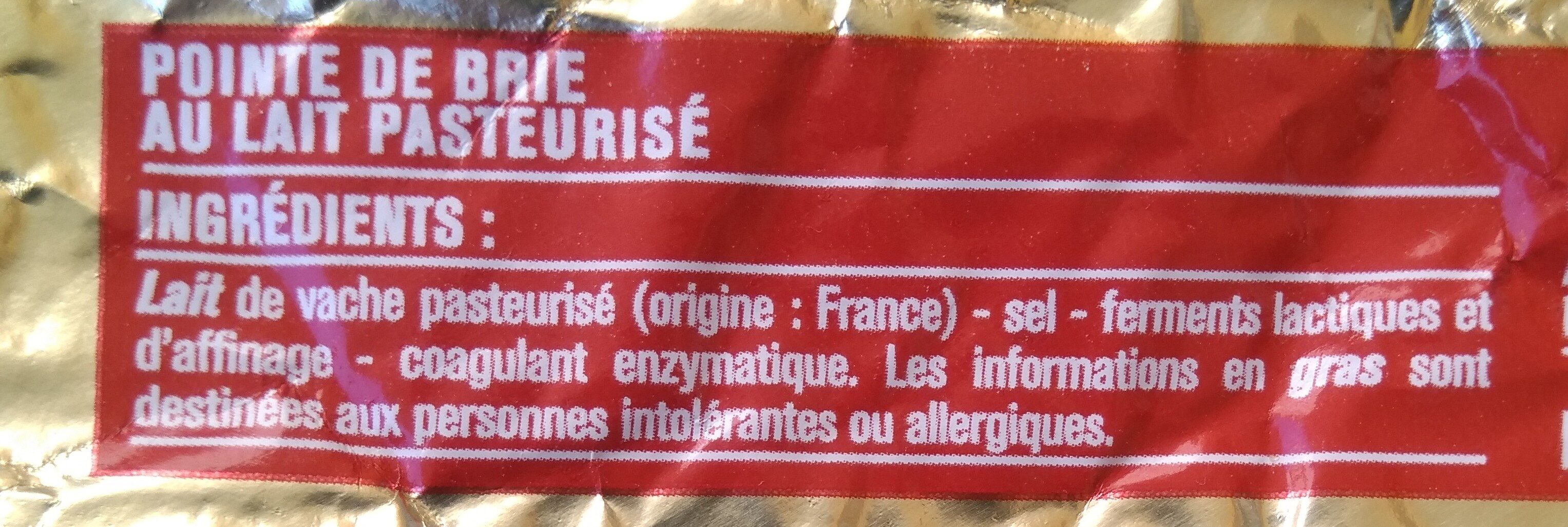 Pointe de Brie (32 % MG) - Ingredients - fr
