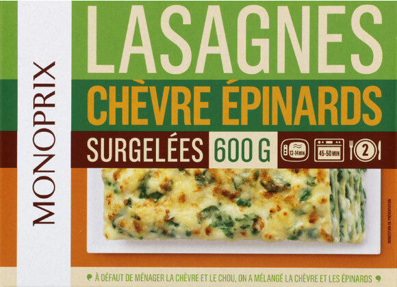 Lasagnes chèvre épinards - Produit