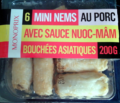 6 Mini Nems au Porc avec Sauce Nuoc-Mâm - Produkt - fr