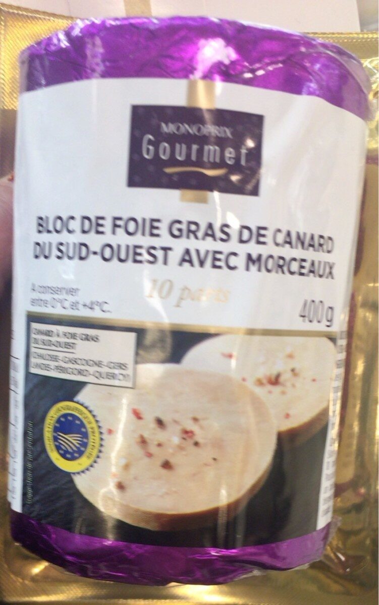 Bloc de foie gras de canard du Sud-Ouest avec morceaux - Produit