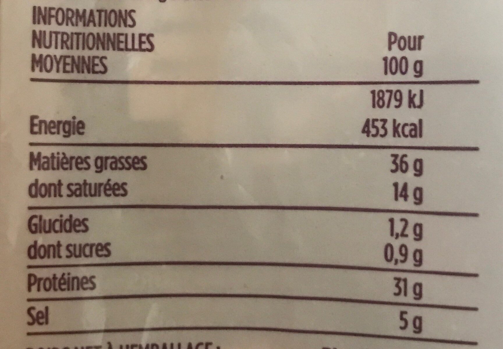 Saucisse sèche courbe à qualité supérieure - Nutrition facts - fr