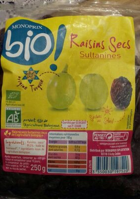 Raisins secs Sultanines - Product - fr