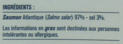 Saumon fumé élevé en Ecosse - Ingredients - fr