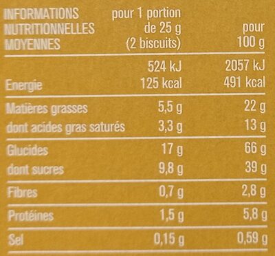 Petits beurre croustillants tablette de chocolat au lait - Nutrition facts - fr