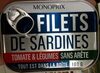 Filets de Sardines (Tomate & Légumes), Sans arête - Produit