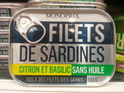 Filets de sardines (citron et basilic, sans huile) - Product - fr