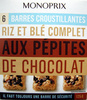 6 Barres Croustillantes - Riz et Blé Complet aux Pépites de Chocolat - Product