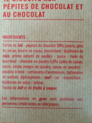 P'tit prix barquettes choco-noisettes - Ingredients