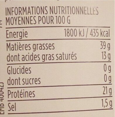 Rillettes pur canard - Nutrition facts - fr