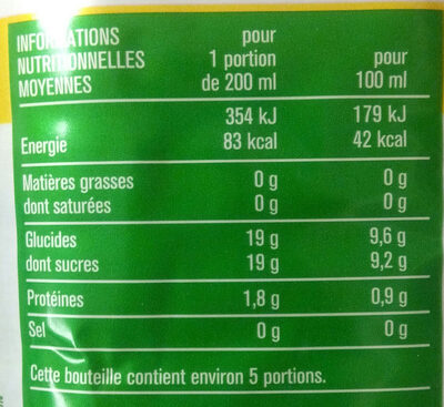 100 % Pur Jus Clémentine - Nutrition facts - fr