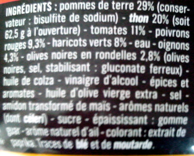 Salade Niçoise (Légumes, Thon et Olives) - المكونات - fr