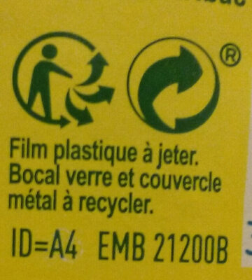 Moutarde de Dijon Bio - Recycling instructions and/or packaging information - fr