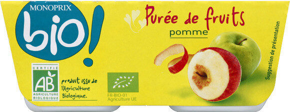 Purée de fruits pomme sans sucres ajoutés bio - Producto - fr