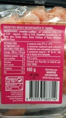 Petites crevettes roses - Product - fr