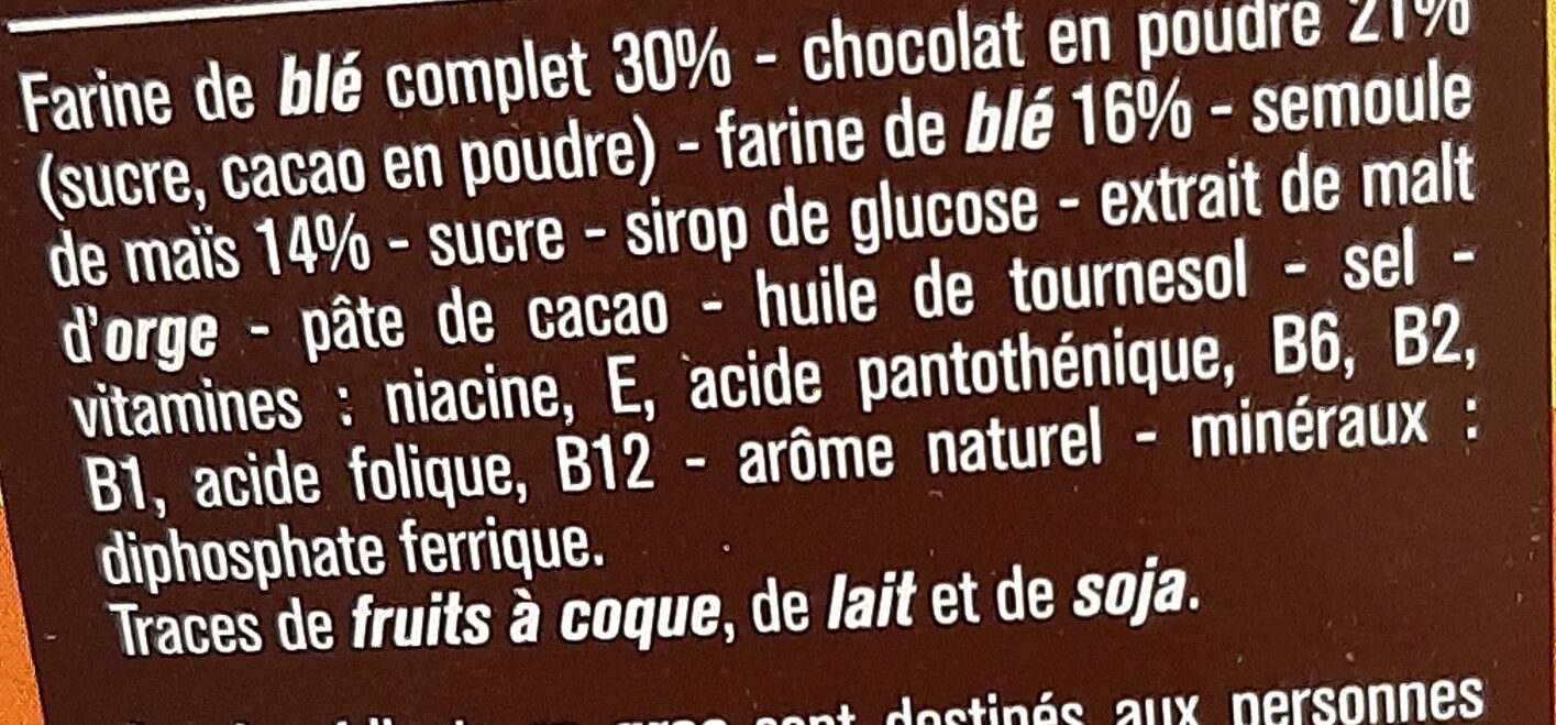 Pétales au chocolat - Ingredients - fr