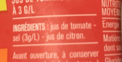 100% pur jus tomate - Ingrédients