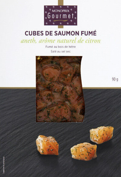 Cubes de saumon fumé aneth, arôme naturel de citron - Produit